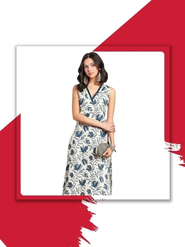 rytras Women's Cotton Printed Straight Kurta With Pant Set