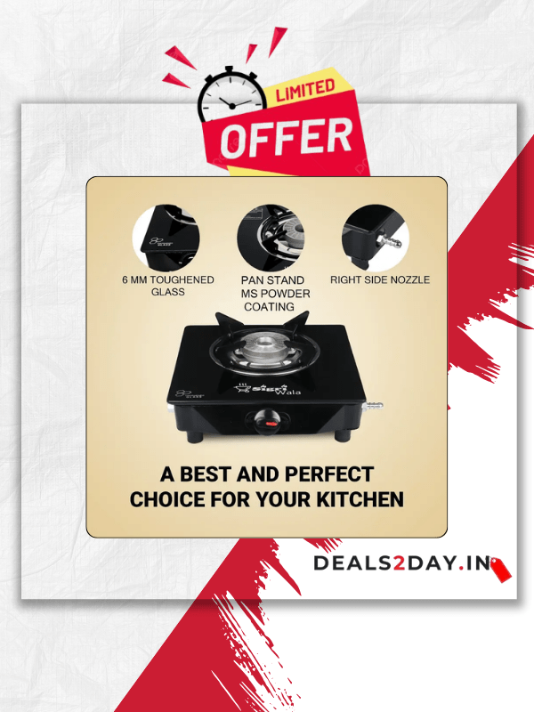 Plain Toughened Glass Gas Stove Glass Manual Gas Stove  (1 Burners)