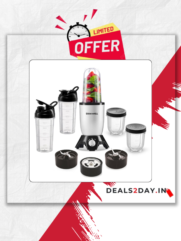 Mixer Grinder (5 Jars, 3 Blades, Silver) - Copper, 600 Watts - 2 Year Warranty