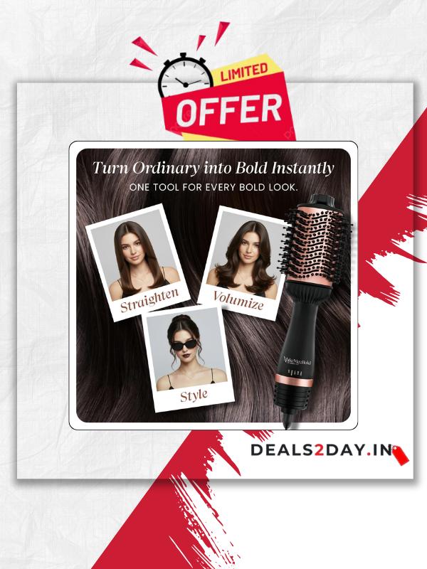 Hot Air Brush | 2-in-1 Hair Dryer & Straightener